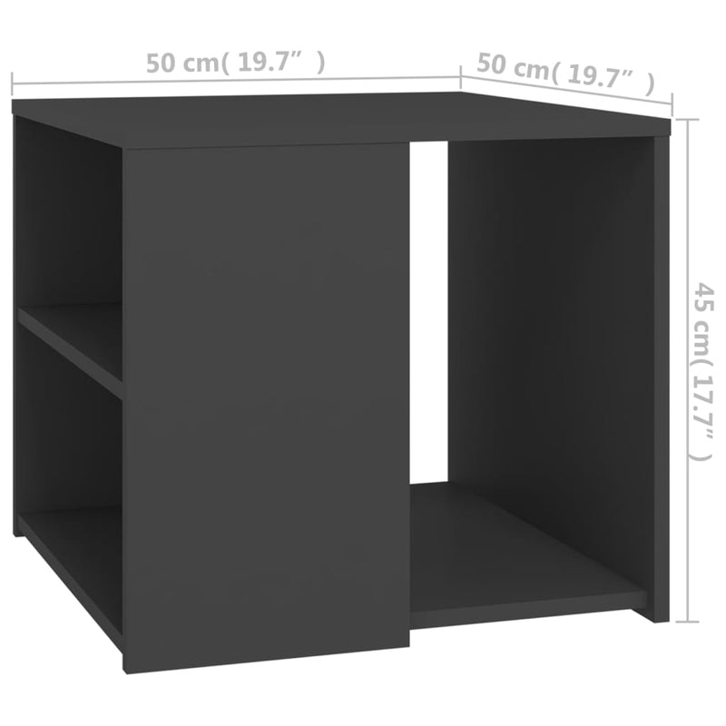 Side Table Grey 50x50x45 cm Chipboard
