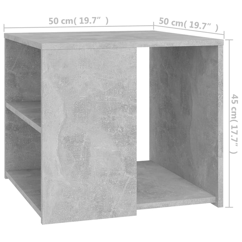 Side Table Concrete Grey 50x50x45 cm Chipboard