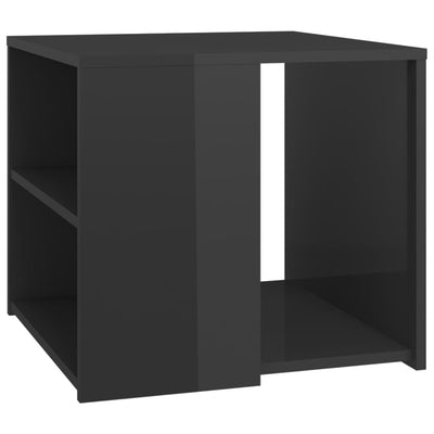 Side Table High Gloss Grey 50x50x45 cm Chipboard