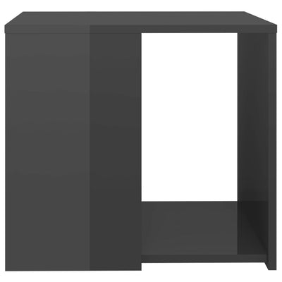 Side Table High Gloss Grey 50x50x45 cm Chipboard