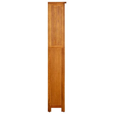 5-Tier Bookcase 45x22x140 cm Solid Oak Wood