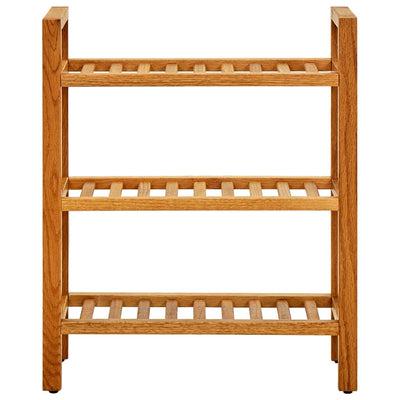Shoe Rack with 3 Shelves 50x27x60 cm Solid Oak Wood