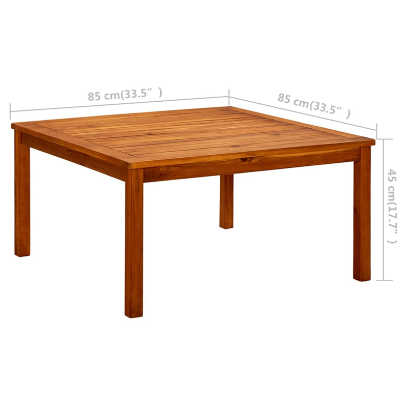 Garden Coffee Table 85x85x45 cm Solid Acacia Wood - Payday Deals