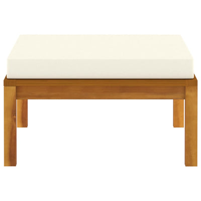 Footrest with Cream White Cushion Solid Acacia Wood - Payday Deals