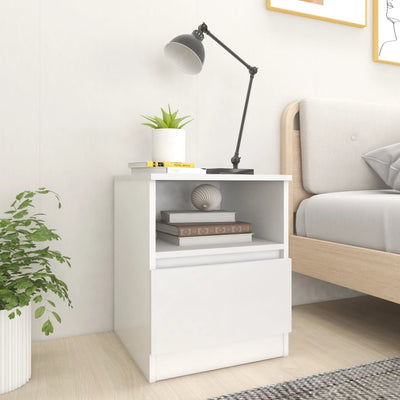 Bed Cabinet White 40x40x50 cm Chipboard