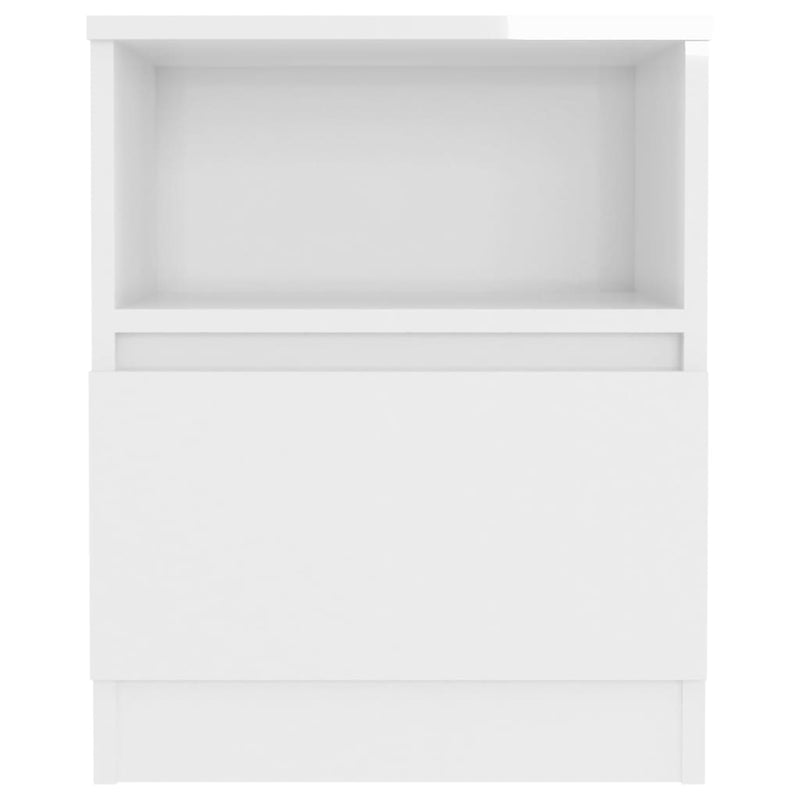 Bed Cabinets 2 pcs High Gloss White 40x40x50 cm Chipboard