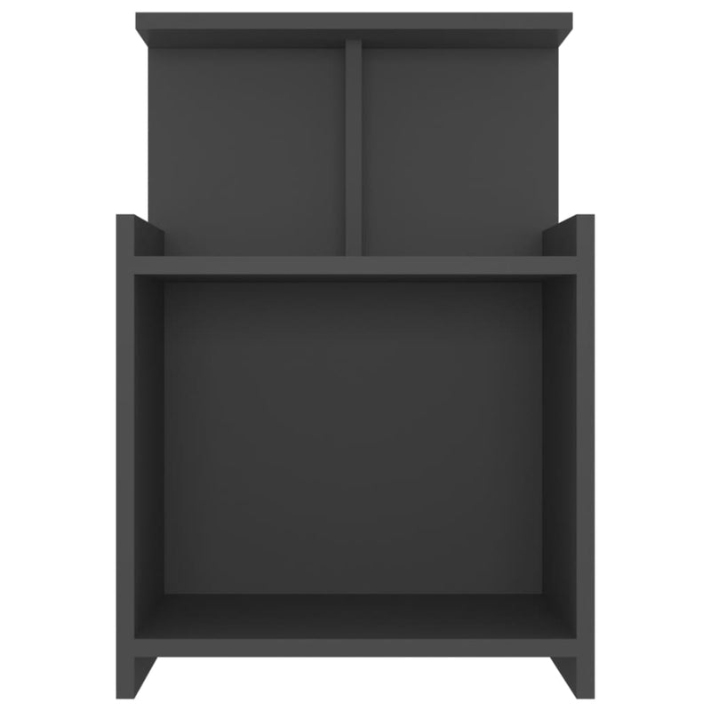 Bed Cabinet Grey 40x35x60 cm Chipboard