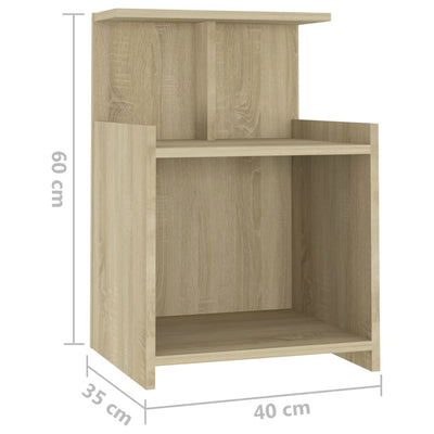 Bed Cabinets 2 pcs Sonoma Oak 40x35x60 cm Chipboard