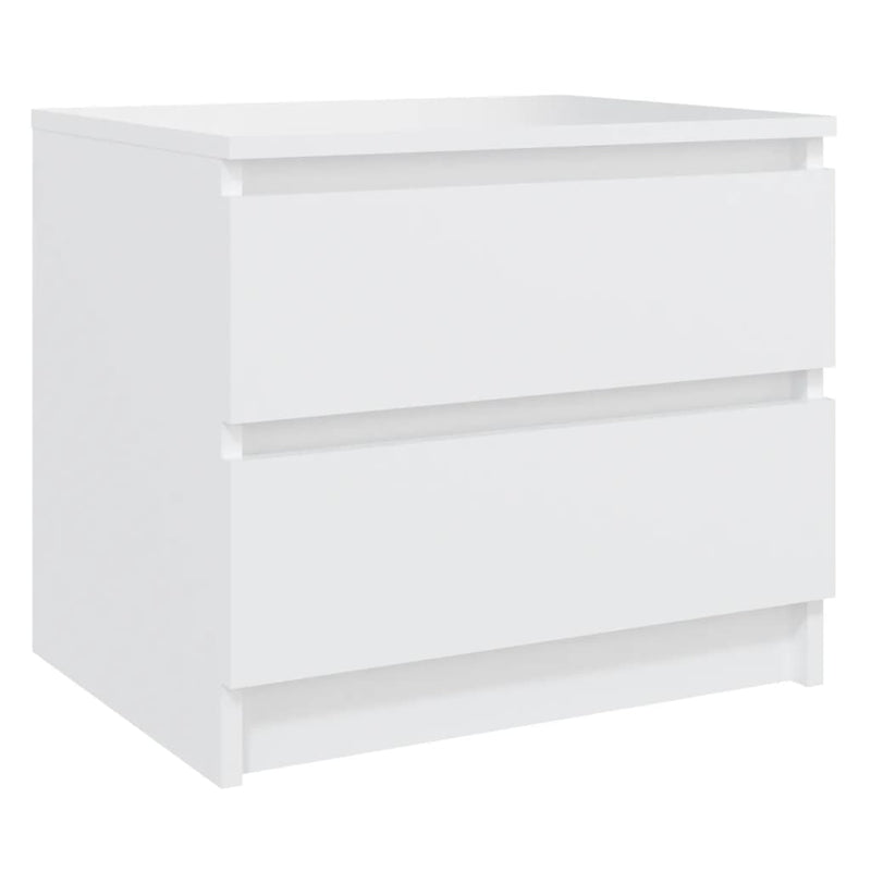 Bed Cabinet White 50x39x43.5 cm Chipboard