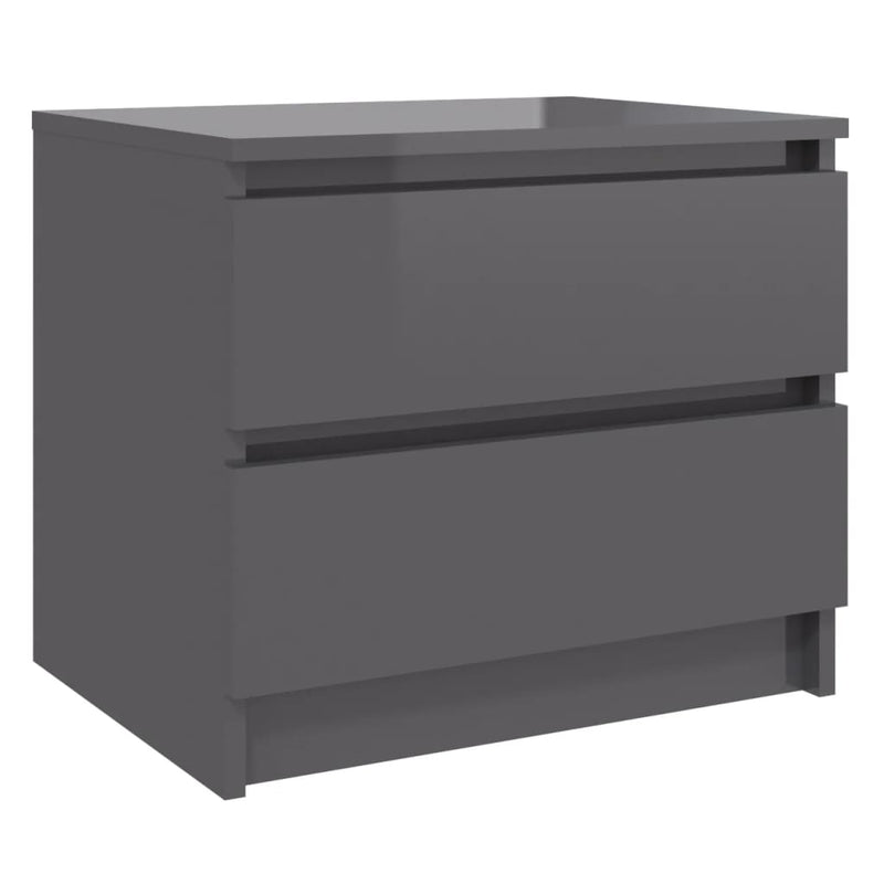 Bed Cabinet High Gloss Grey 50x39x43.5 cm Chipboard - Payday Deals