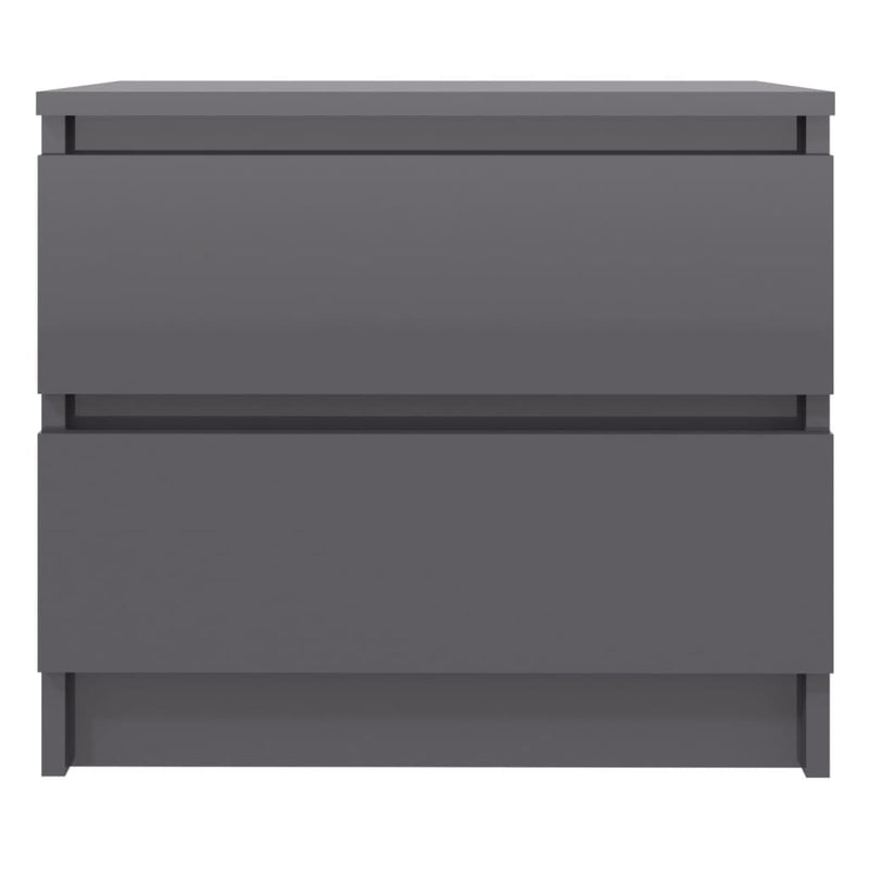 Bed Cabinet High Gloss Grey 50x39x43.5 cm Chipboard - Payday Deals
