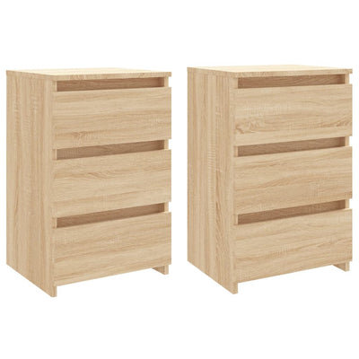 Bed Cabinets 2 pcs Sonoma Oak 40x35x62.5 cm Chipboard