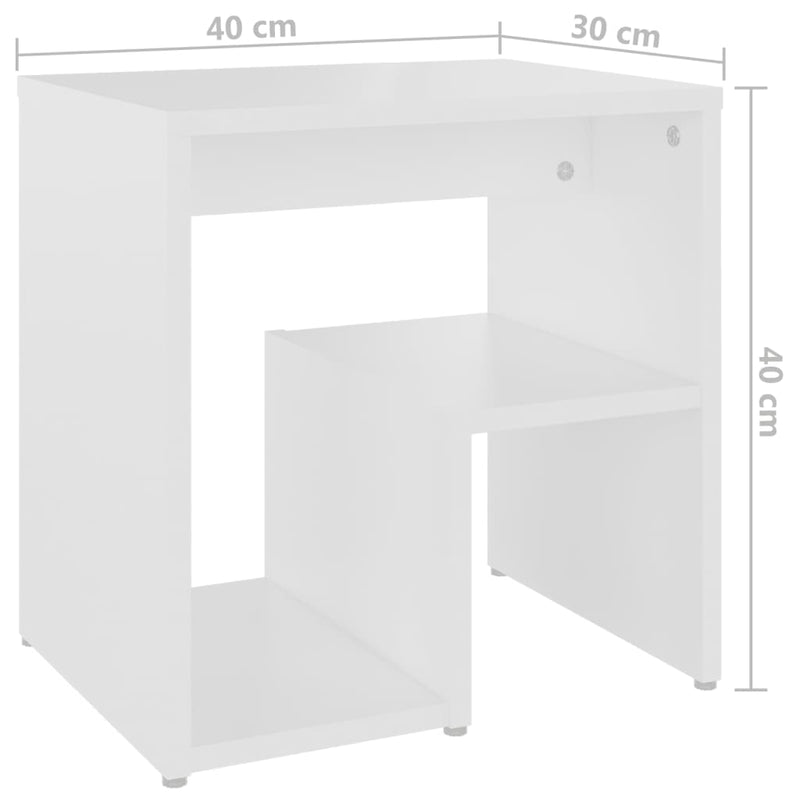 Bed Cabinets 2 pcs White 40x30x40 cm Chipboard