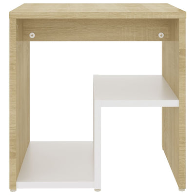 Bed Cabinets 2 pcs White and Sonoma Oak 40x30x40 cm Chipboard