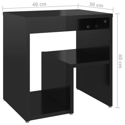 Bed Cabinet High Gloss Black 40x30x40 cm Chipboard