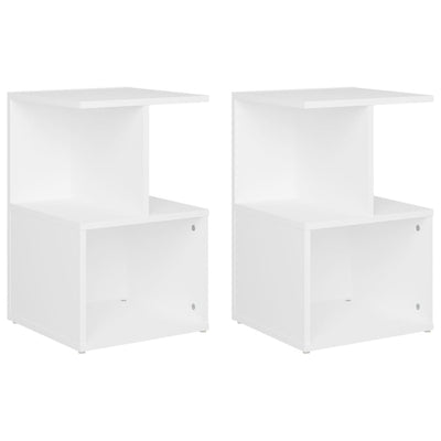 Bedside Cabinets 2 pcs White 35x35x55 cm Chipboard