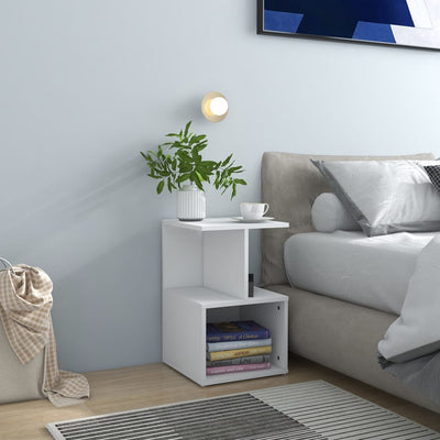 Bedside Cabinets 2 pcs White 35x35x55 cm Chipboard