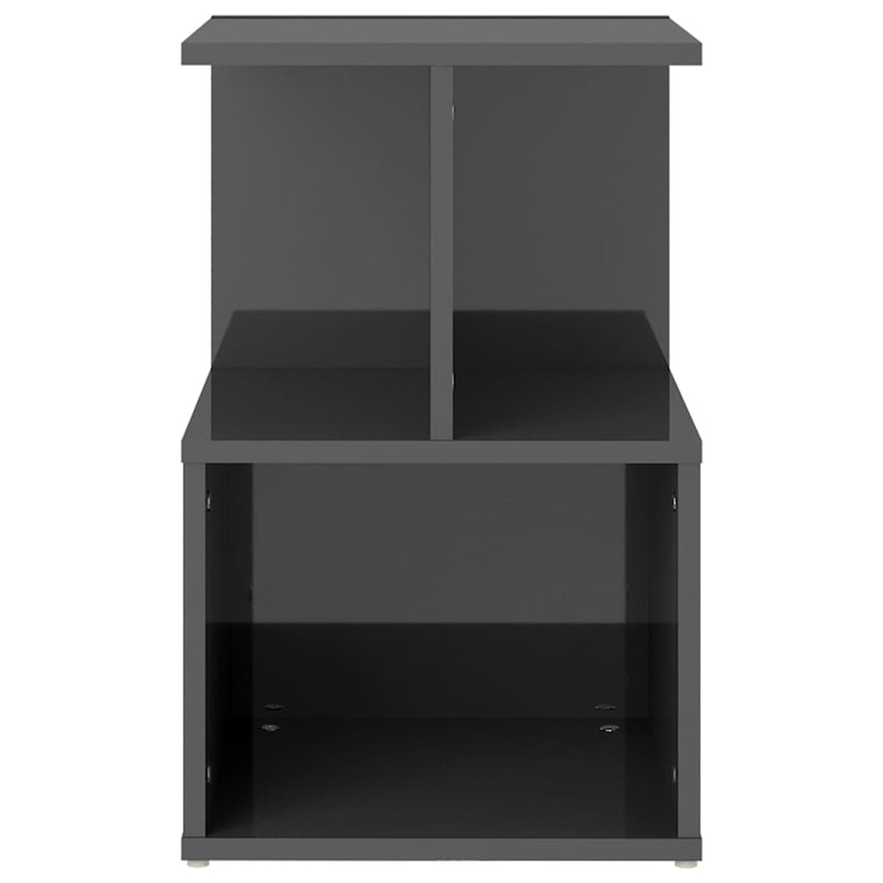 Bedside Cabinet High Gloss Grey 35x35x55 cm Chipboard
