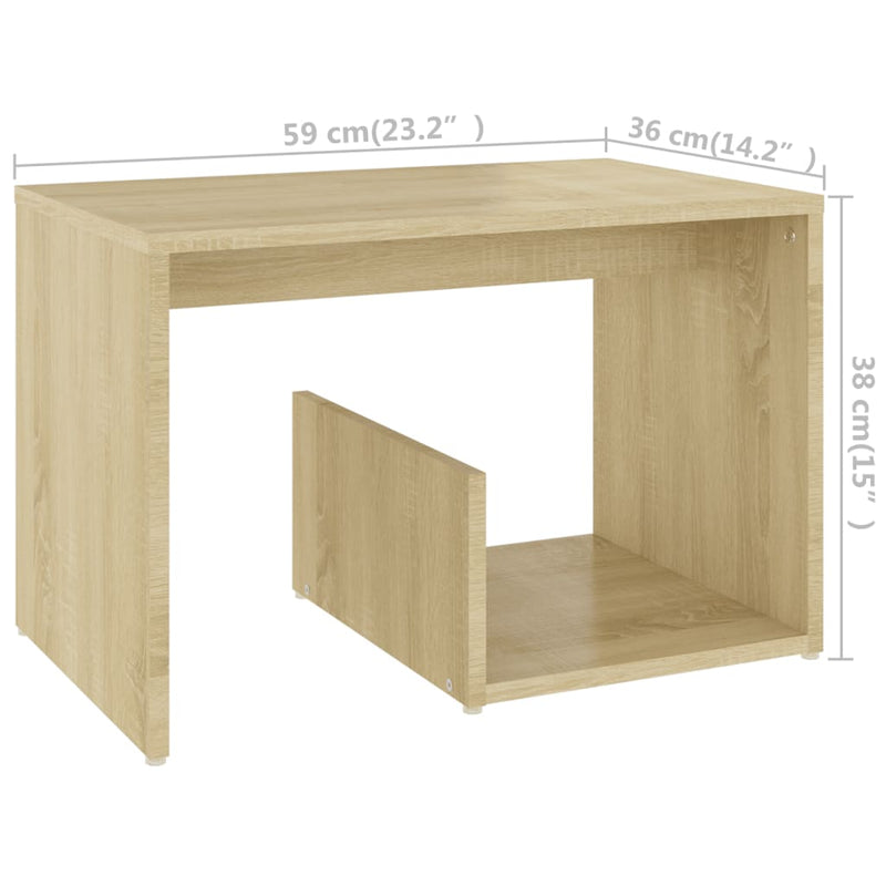 Side Table Sonoma Oak 59x36x38 cm Chipboard - Payday Deals