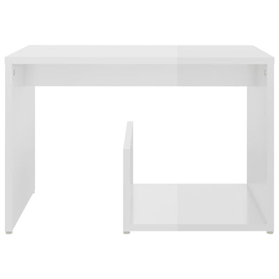 Side Table High Gloss White 59x36x38 cm Chipboard - Payday Deals
