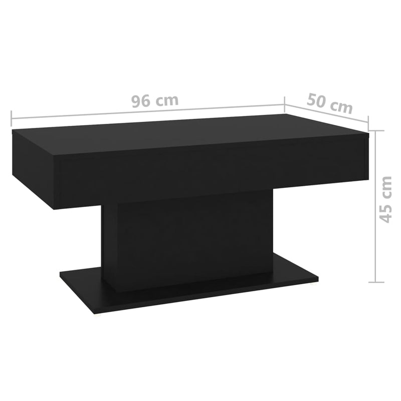 Coffee Table Black 96x50x45 cm Engineered Wood