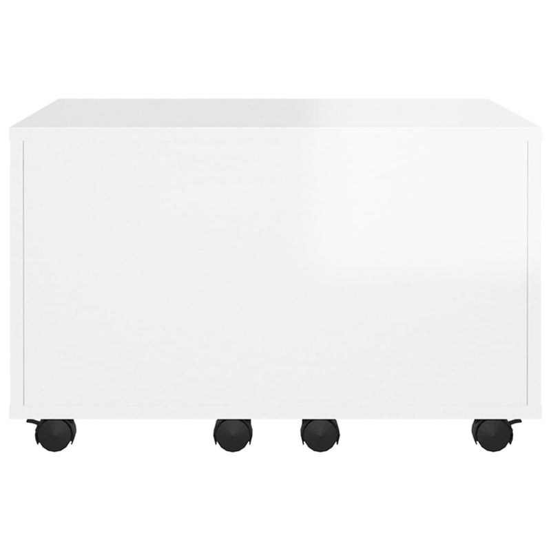 Coffee Table High Gloss White 60x60x38 cm Chipboard - Payday Deals