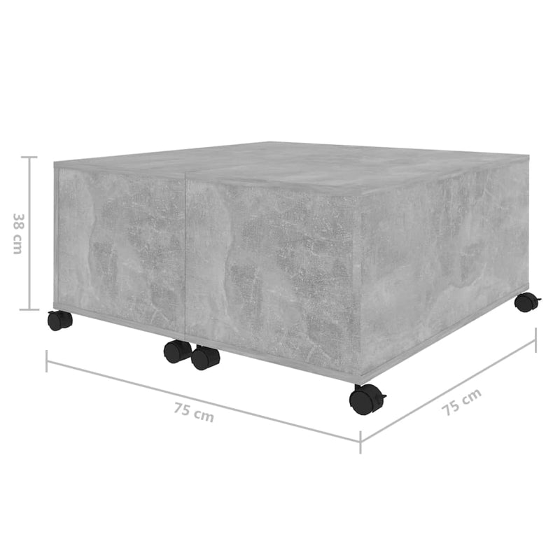 Coffee Table Concrete Grey 75x75x38 cm Chipboard - Payday Deals