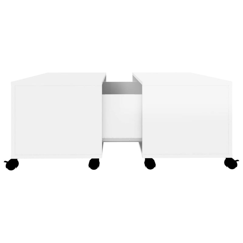 Coffee Table High Gloss White 75x75x38 cm Chipboard - Payday Deals