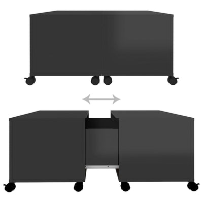 Coffee Table High Gloss Black 75x75x38 cm Chipboard - Payday Deals