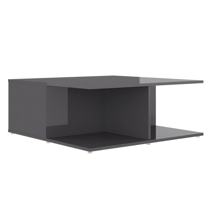 Coffee Table High Gloss Grey 80x80x31 cm Chipboard - Payday Deals