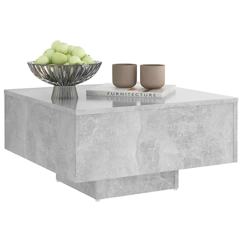 Coffee Table Concrete Grey 60x60x31.5 cm Engineered Wood