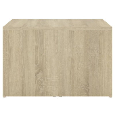 3 Piece Nesting Coffee Table Set White & Sonoma Oak 60x60x38 cm