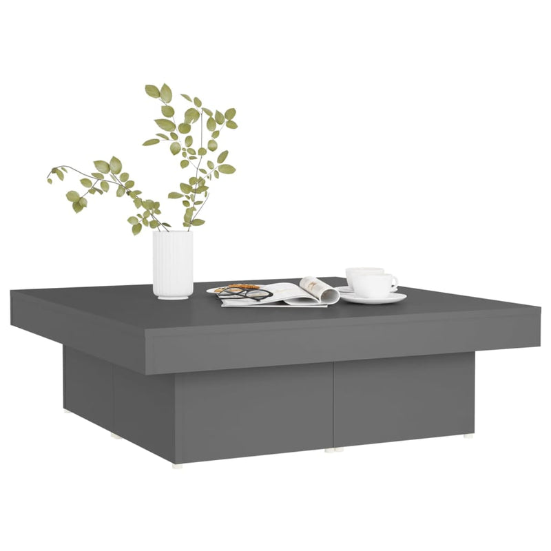 Coffee Table Grey 90x90x28 cm Chipboard