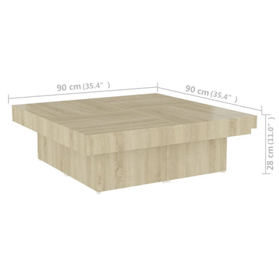 Coffee Table Sonoma Oak 90x90x28 cm Chipboard - Payday Deals