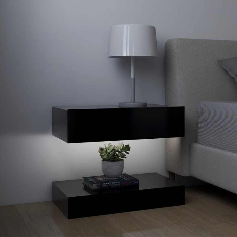 Bedside Cabinets 2 pcs Black 60x35 cm Engineered Wood
