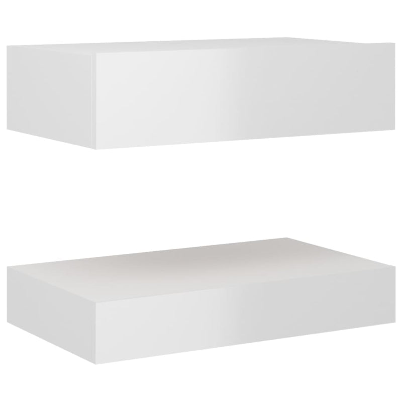 Bedside Cabinets 2 pcs High Gloss White 60x35 cm Engineered Wood