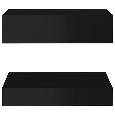 Bedside Cabinet High Gloss Black 60x35 cm Engineered Wood