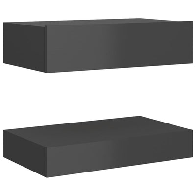Bedside Cabinet High Gloss Grey 60x35 cm Engineered Wood
