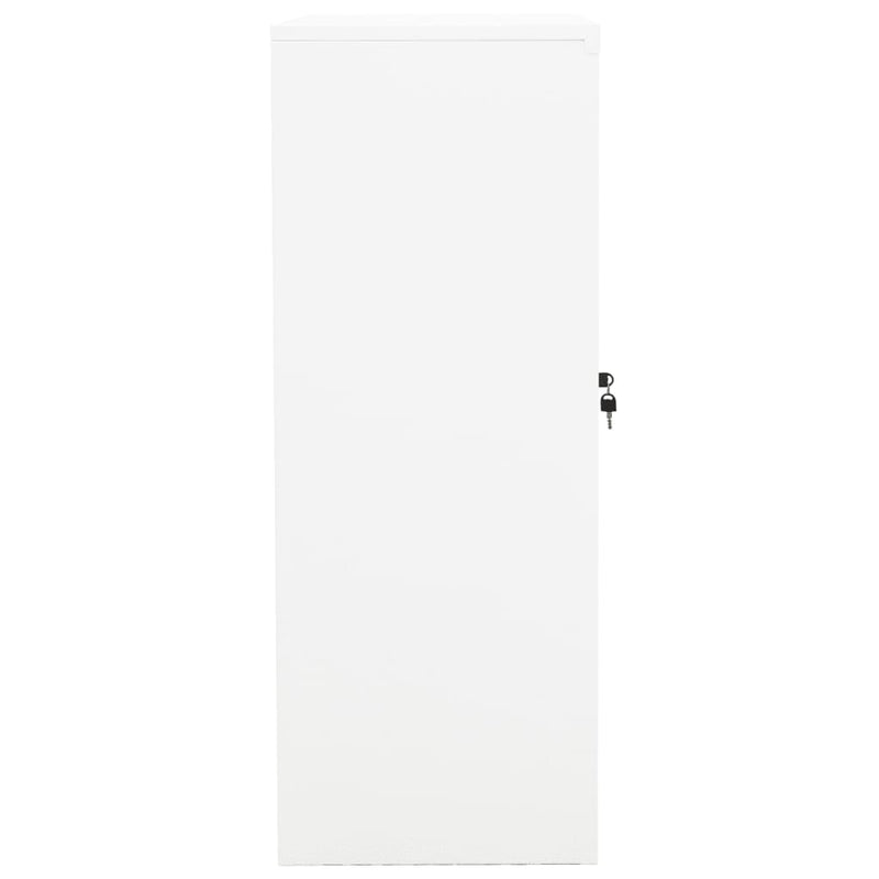 Office Cabinet White 90x40x105 cm Steel - Payday Deals