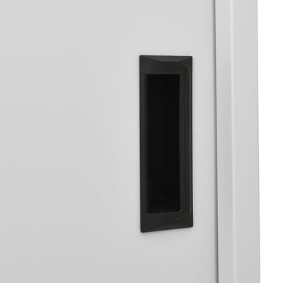 Office Cabinet with Sliding Door Light Grey 90x40x180 cm Steel
