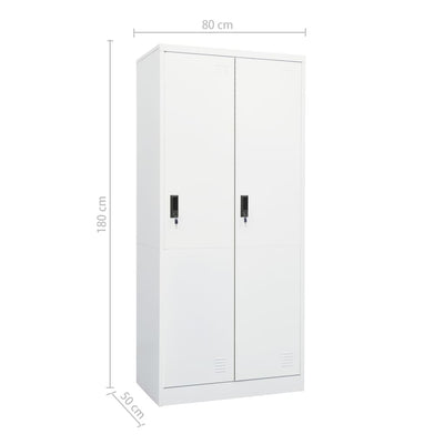 Wardrobe White 80x50x180 cm Steel