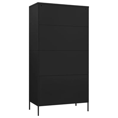 Wardrobe Black 90x50x180 cm Steel - Payday Deals