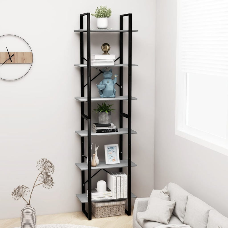 Storage Shelves 2 pcs Concrete Grey 60x30x210 cm Chipboard - Payday Deals