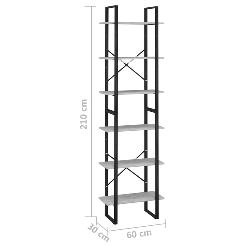 Storage Shelves 2 pcs Concrete Grey 60x30x210 cm Chipboard - Payday Deals