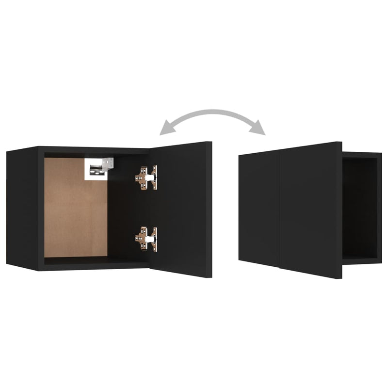 5 Piece TV Cabinet Set Black Engineered Wood
