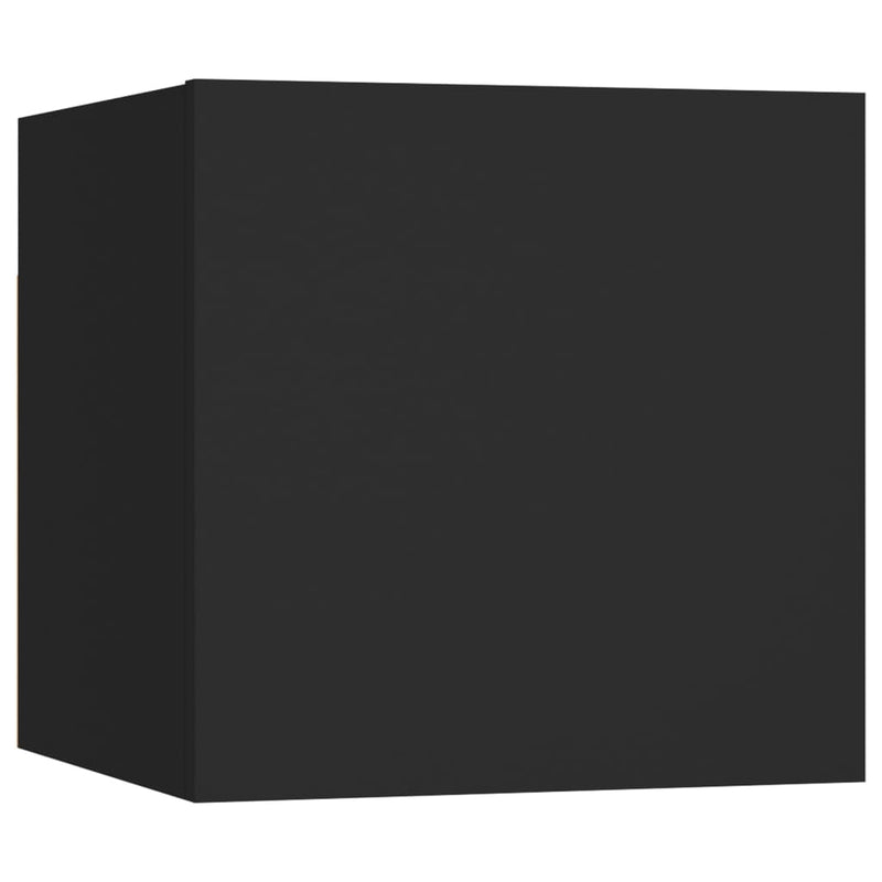 7 Piece TV Cabinet Set Black Engineered Wood