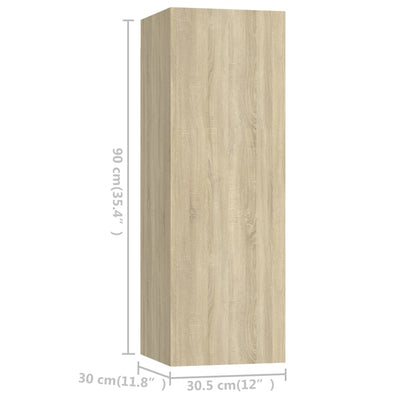 8 Piece TV Cabinet Set Sonoma Oak Engineered Wood