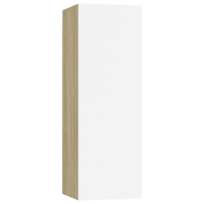 TV Cabinets 4 pcs White and Sonoma Oak 30.5x30x90 cm Engineered Wood