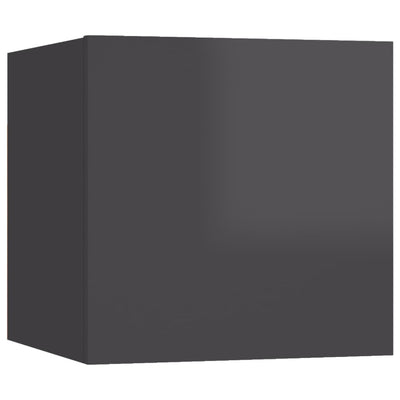 Wall Mounted TV Cabinets 8 pcs High Gloss Grey 30.5x30x30 cm