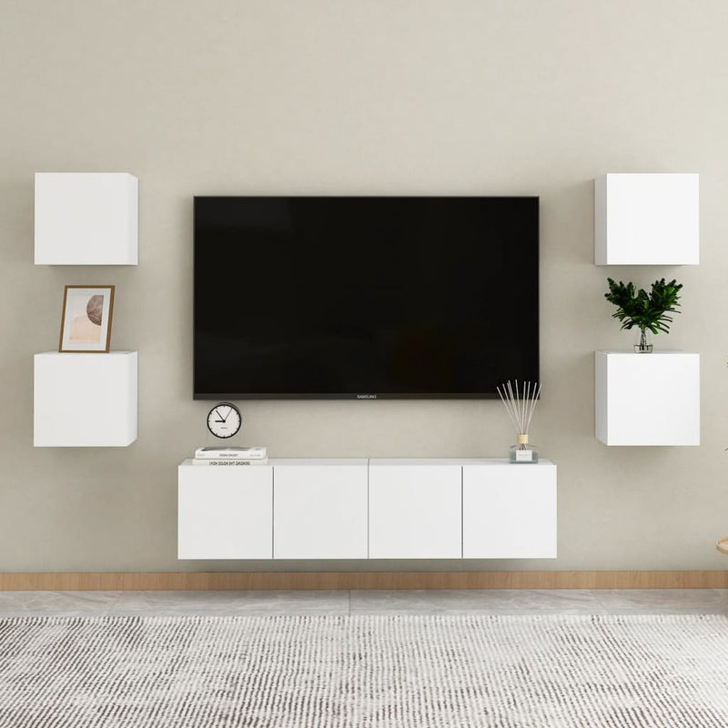 Bedside Cabinets 2 pcs White 30.5x30x30 cm Engineered Wood